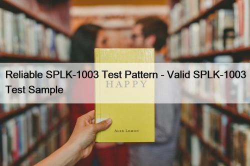 Reliable SPLK-1003 Test Pattern - Valid SPLK-1003 Test Sample